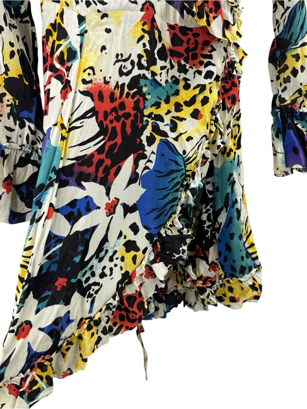 The Kooples Sport Summer in Honolulu Tropical Animal Print Ruffle Wrap Dress, 2 - Picture 15 of 15